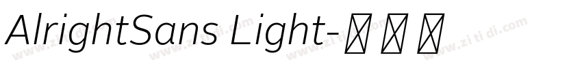 AlrightSans Light字体转换